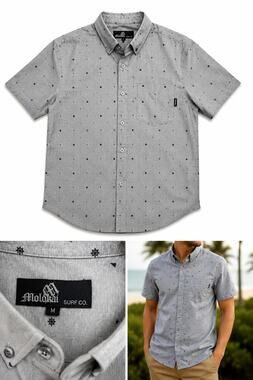 Molokai Surf Co. Men's Short Sleeve Button-Up Shirt
